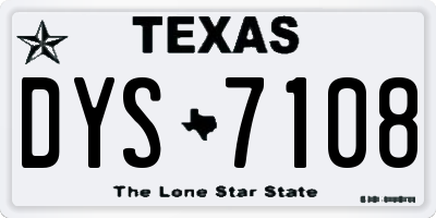 TX license plate DYS7108