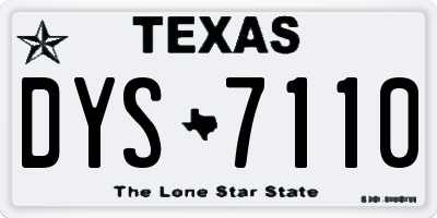 TX license plate DYS7110