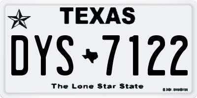 TX license plate DYS7122