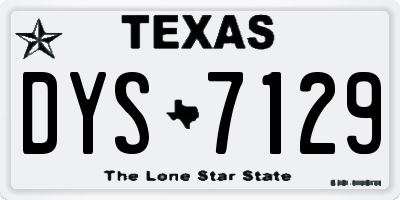 TX license plate DYS7129