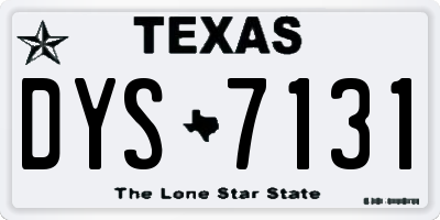 TX license plate DYS7131