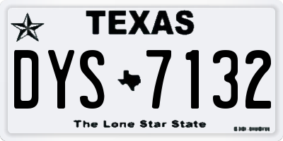 TX license plate DYS7132
