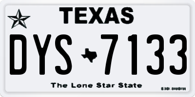 TX license plate DYS7133