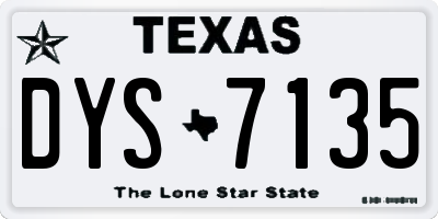 TX license plate DYS7135