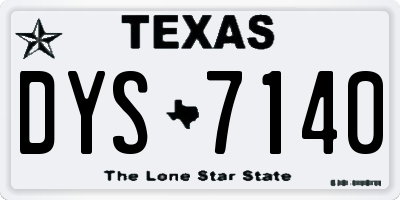 TX license plate DYS7140