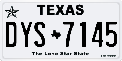 TX license plate DYS7145