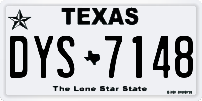 TX license plate DYS7148