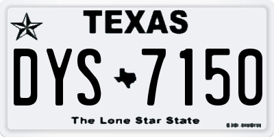 TX license plate DYS7150