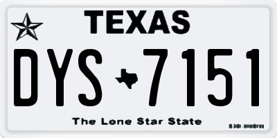TX license plate DYS7151