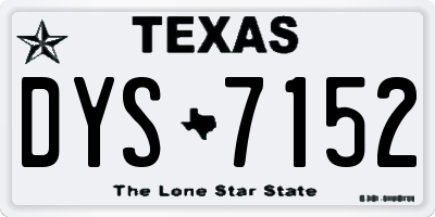 TX license plate DYS7152