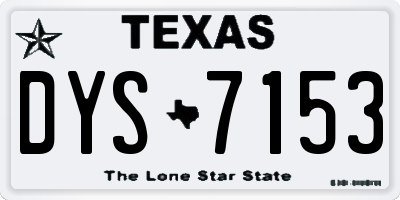 TX license plate DYS7153