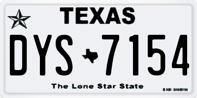 TX license plate DYS7154