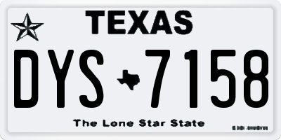 TX license plate DYS7158