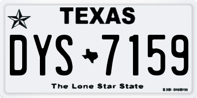TX license plate DYS7159