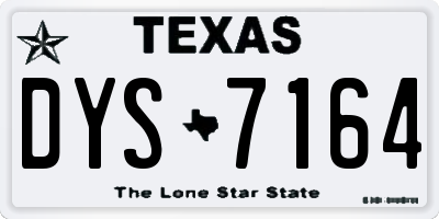 TX license plate DYS7164