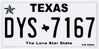 TX license plate DYS7167