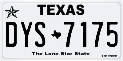 TX license plate DYS7175
