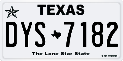 TX license plate DYS7182