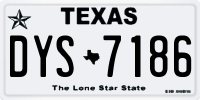 TX license plate DYS7186