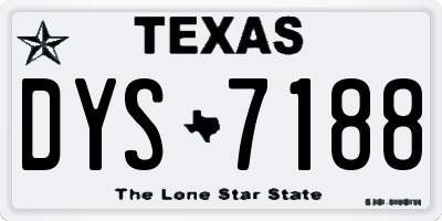 TX license plate DYS7188