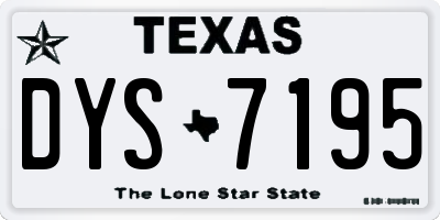 TX license plate DYS7195