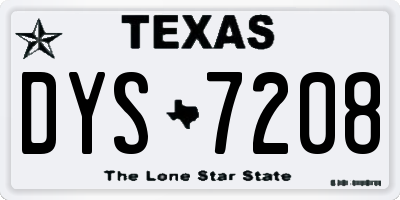 TX license plate DYS7208