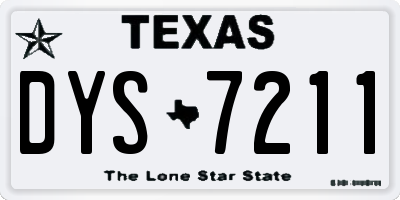 TX license plate DYS7211