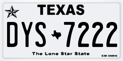 TX license plate DYS7222