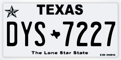 TX license plate DYS7227