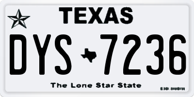 TX license plate DYS7236