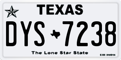 TX license plate DYS7238