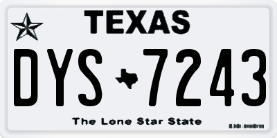 TX license plate DYS7243