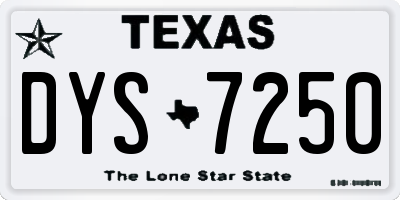 TX license plate DYS7250