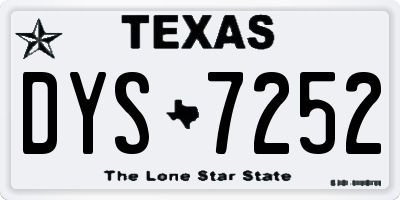 TX license plate DYS7252