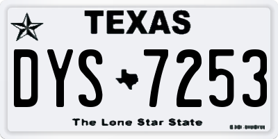TX license plate DYS7253