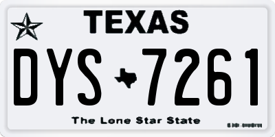 TX license plate DYS7261