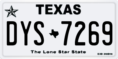 TX license plate DYS7269