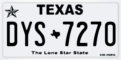TX license plate DYS7270
