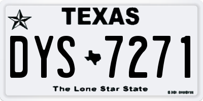 TX license plate DYS7271