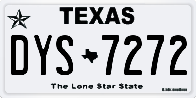 TX license plate DYS7272