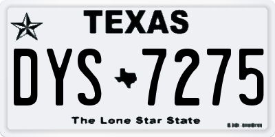 TX license plate DYS7275