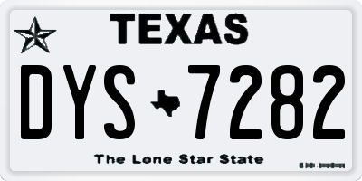 TX license plate DYS7282