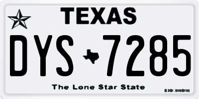 TX license plate DYS7285