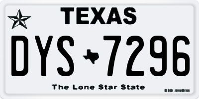 TX license plate DYS7296
