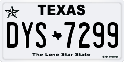 TX license plate DYS7299