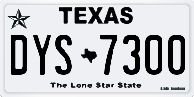 TX license plate DYS7300