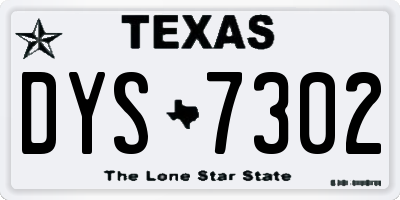 TX license plate DYS7302