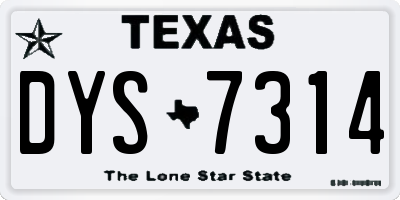 TX license plate DYS7314