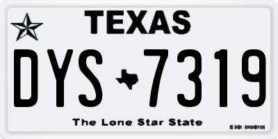 TX license plate DYS7319
