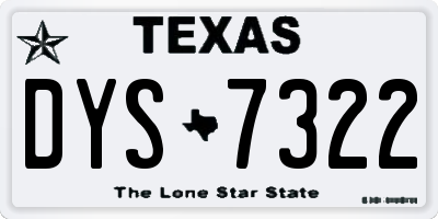 TX license plate DYS7322
